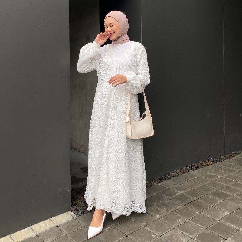 Diana Lace Outer - Brukat Long Outer/Cardigan