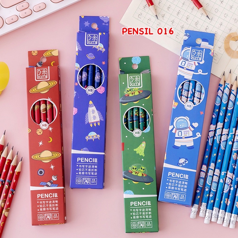 

PENSIL 016 | PENSIL HB EDISI ASTRONOT | PENSIL 1 KOTAK 10 PCS | PENSIL MOTIF ROCKET