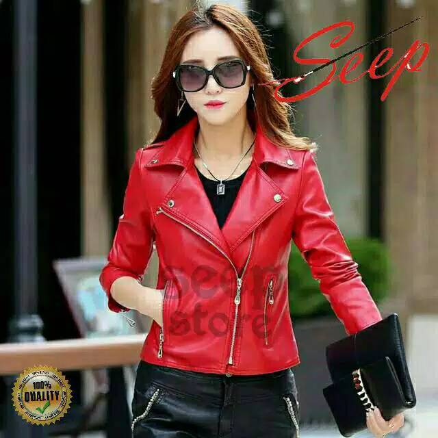 Jaket Kulit Wanita Korea - Jaket Kulit PU