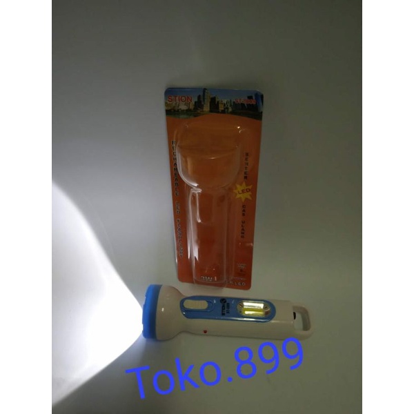 SENTER TANGAN STION 8889(3W) 2in1 SENTER LED CAS ULANG