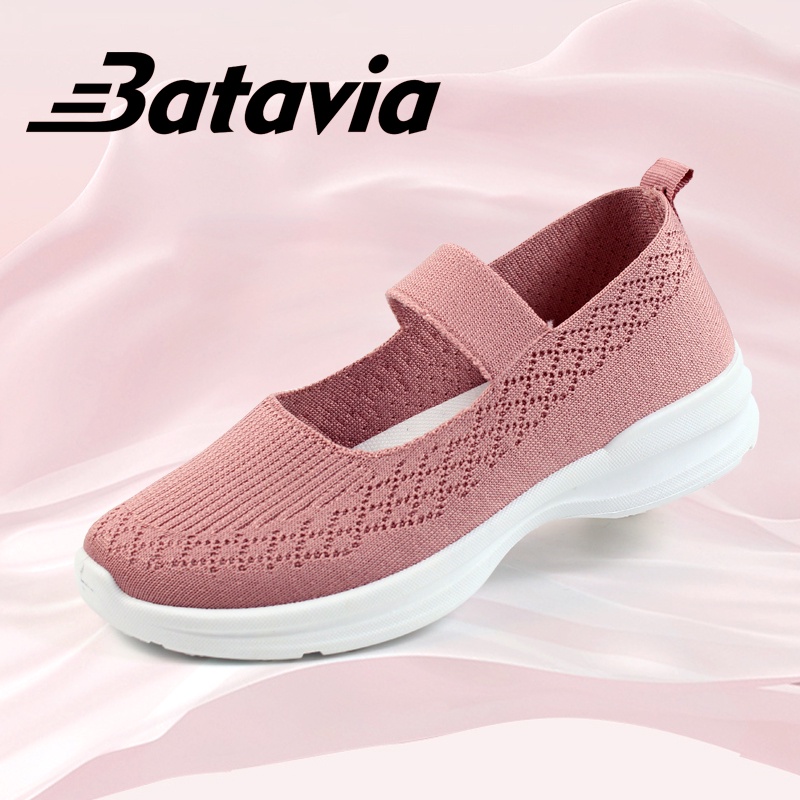 （COD）Batavia new fashion bernapas sepatu murah sepatu wanita sepatu permium sepatu flat rajut sepatu ibu A162 A166