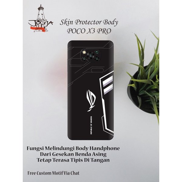 Garskin HP Poco X3 PRO Motif rog black - Free Custom Motif Via Chat