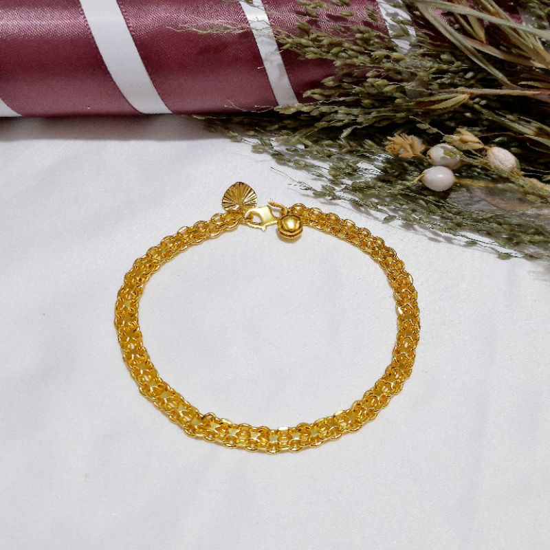 Gelang Tangan Titanium Wanita Gelang Tangan Xuping Wanita Lapis Emas Rhodium Gold