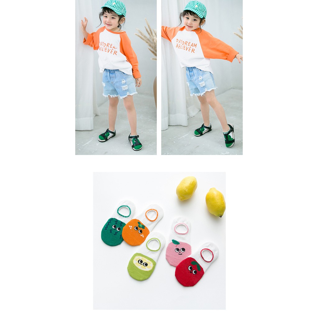 Kaos Kaki Gaya Korea Motif Kartun Gadis Anak Laki-laki (5 Pasang) K03