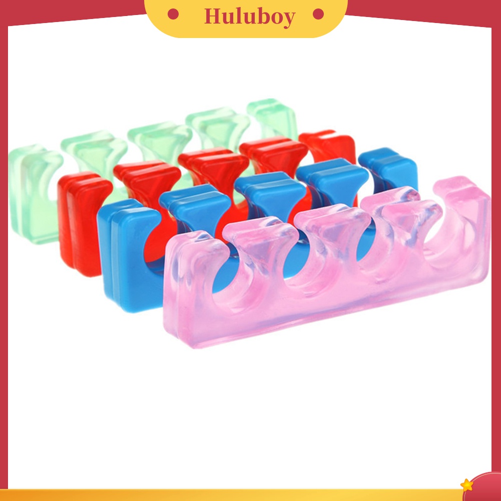 Huluboy Huluboy♡ 2pcs Pemisah Jari Kaki Bahan Silikon Lembut Untuk Manicure Pedicure