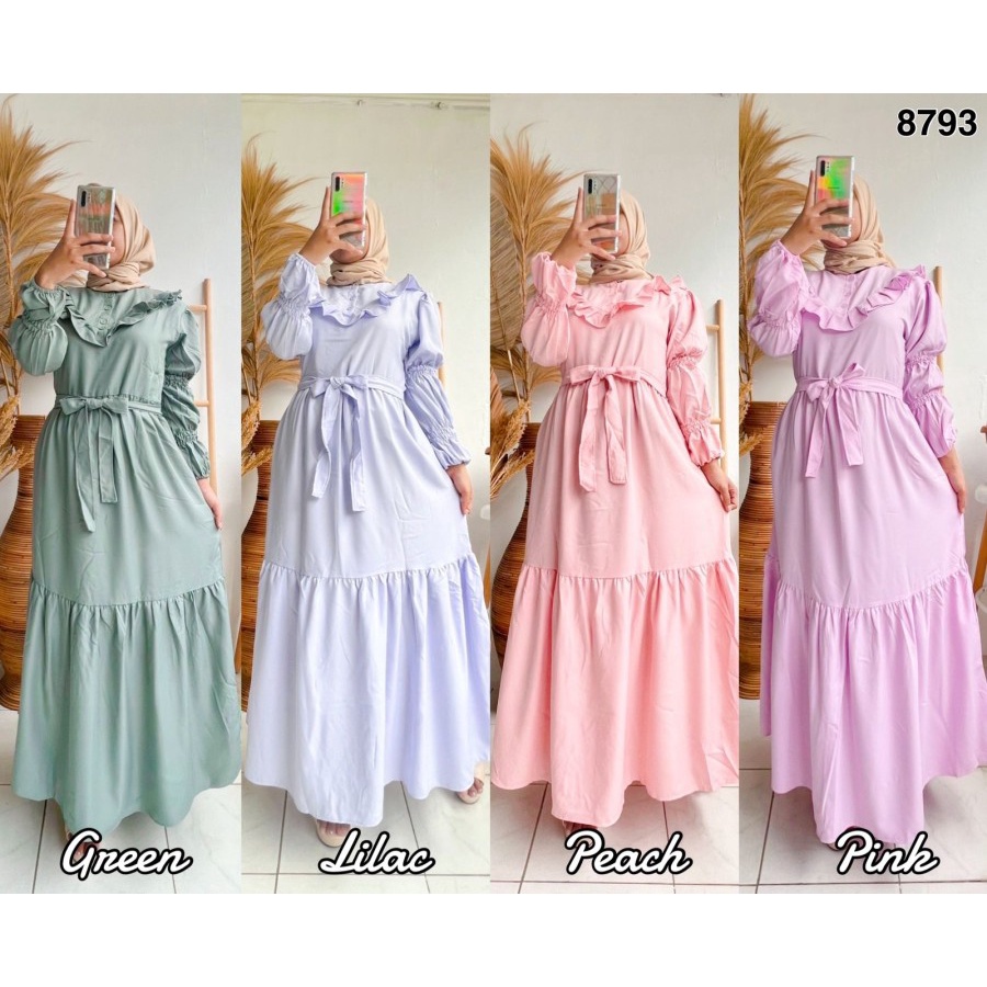 Gamis syar'i wanita katun rayon tanggung brokat T2H6 drees dewasa busui mewah premium hitam murah Ga