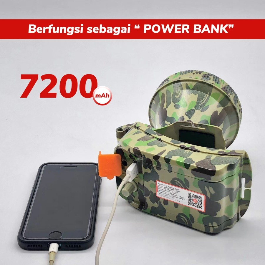 COD Senter kepala jumbo Aoki AK-S100 senter kepala 100watt 7200mAh