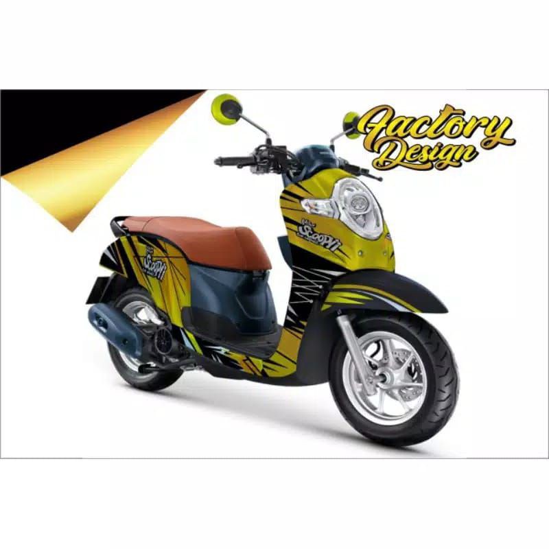 Decal Sticker Scoopy Variasi kuning grafis