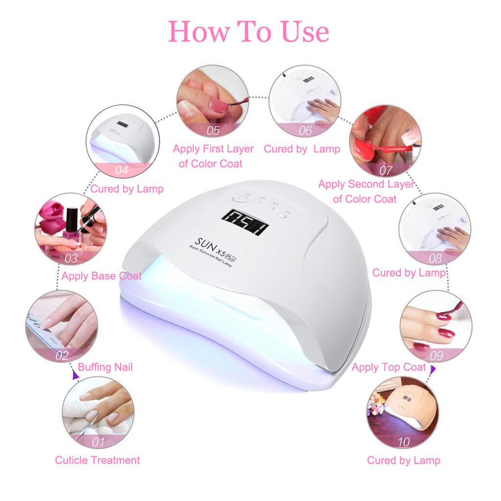 SUN X5 MAX UV LED Nail Dryer 120watt Pengering Kutek Gel