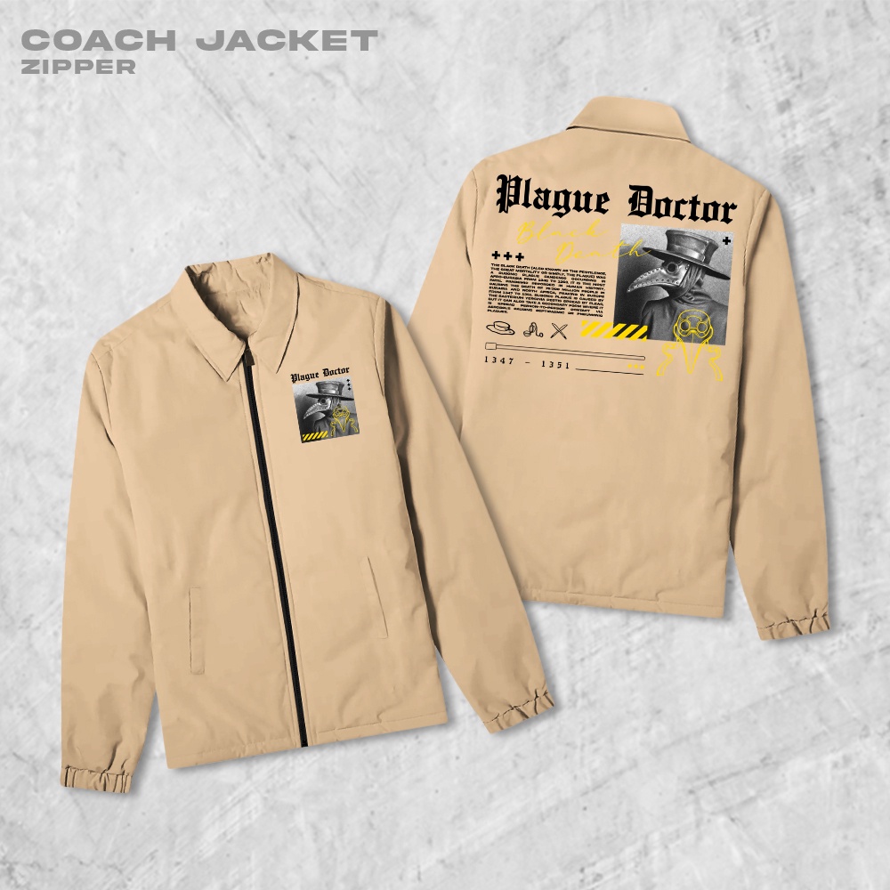 Fortglass Plague Coach Zipper Jaket Polos Pria Jaket Parasut Unisex