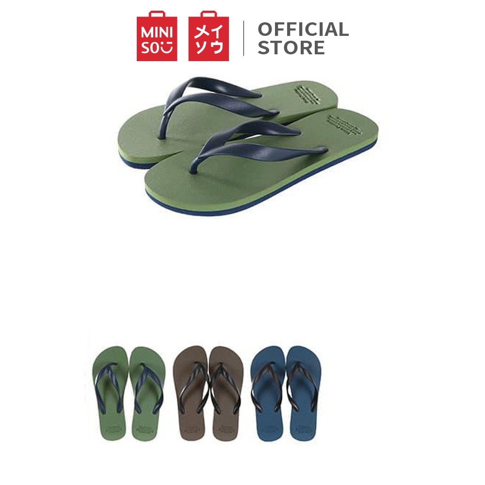  MINISO  Sandal  Jepit  Flip Flops Pria  Pantai Simple Lembut 