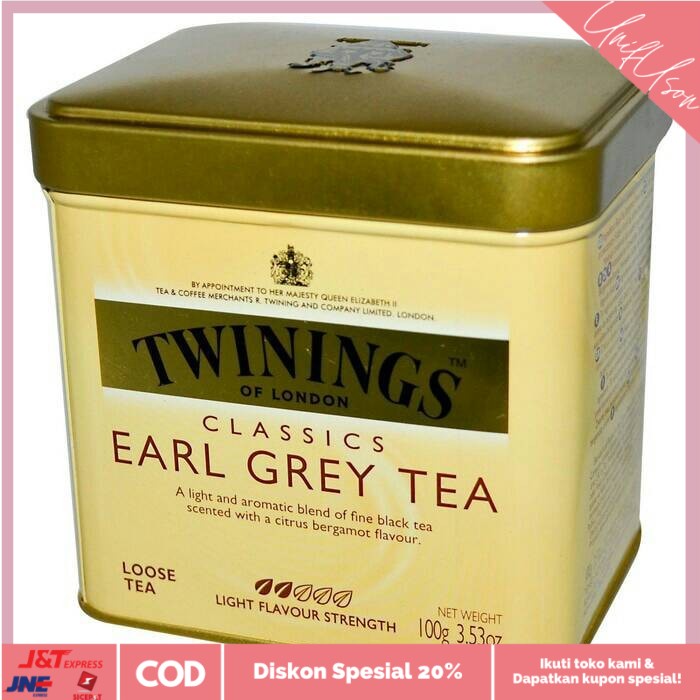 

⭐COD⭐ Twinings Classics Earl Grey Loose Tea Tin - Teh Import Bergamot