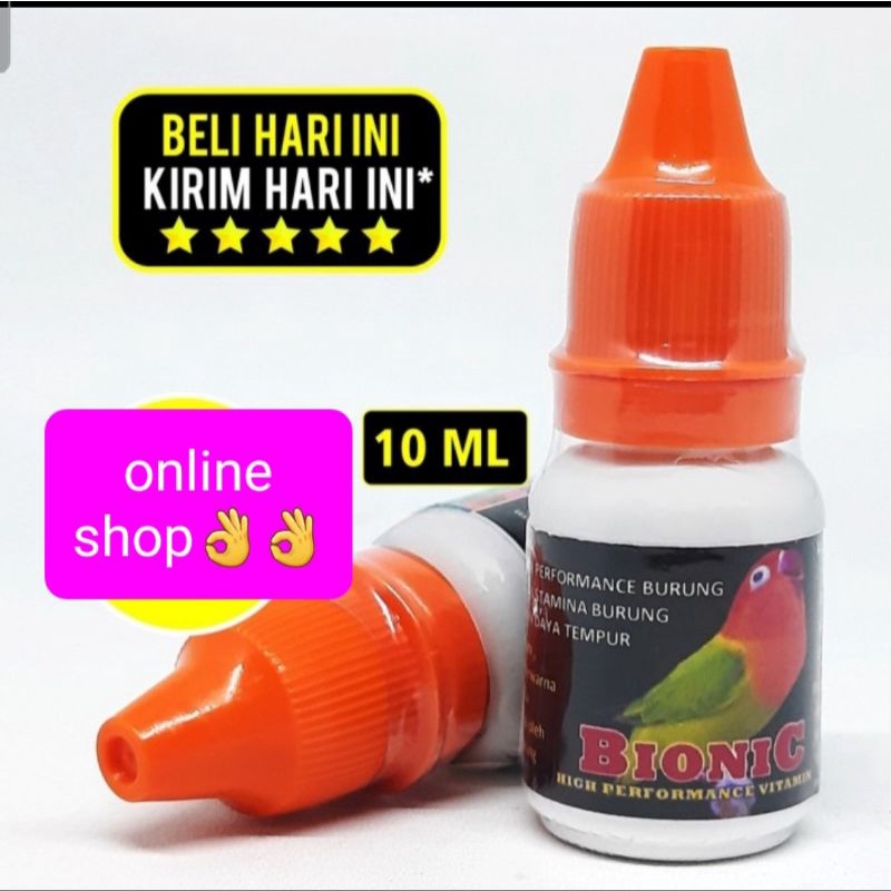 BIONIC 10ML VITAMIN OBAT PENGGACOR BURUNG INSTAN MURAI LOVEBIRD KENARI PERKUTUT PLECI ASLI VITAMIN ORANGE