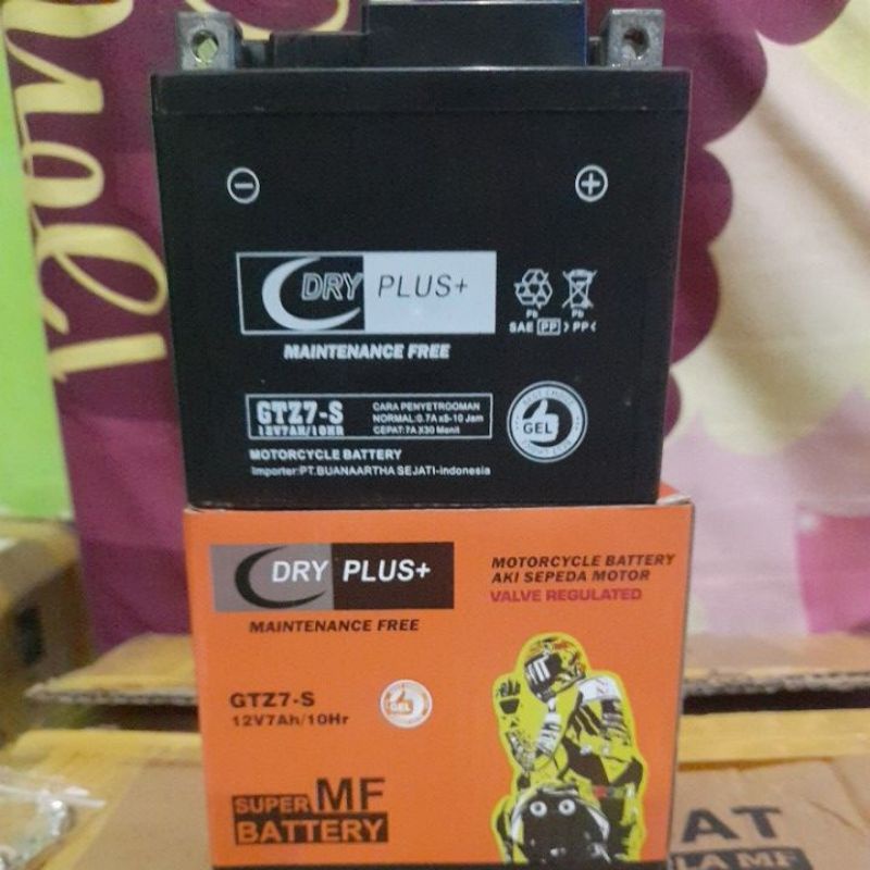 Jual Aki GS Dry Plus+ GTZ7S aki motor honda vario led 125 150 vario New