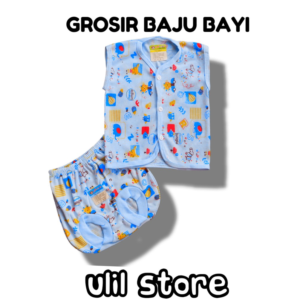 6PC (3 Stel) Grosir Baju Bayi Kutung Newborn ASR Baby Motif Usia 0-4 Bulan-3