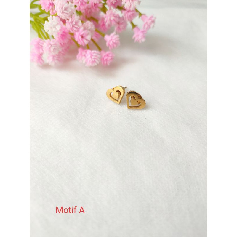 Anting Tusuk Motif Love Wanita ZQ1