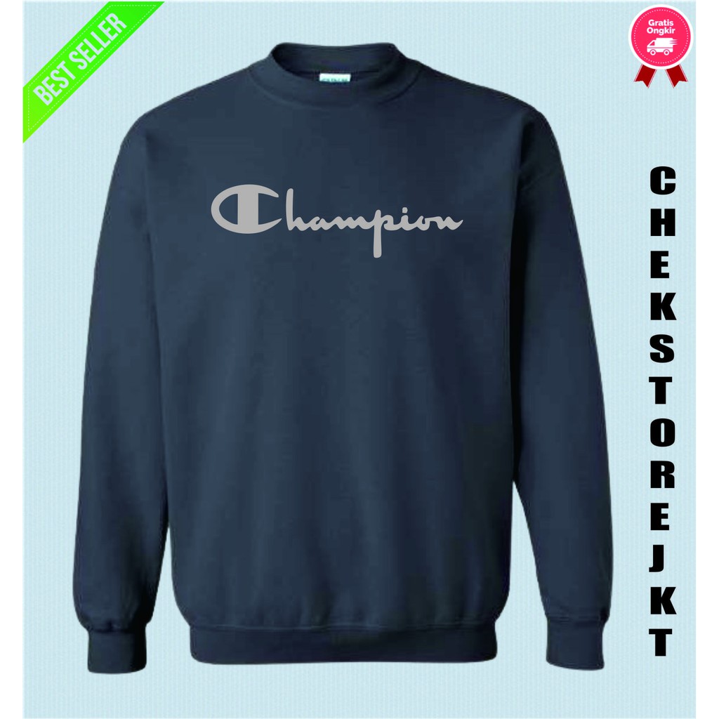 Switer Crewneck Champion Grey Sweater Distro Unisex - Chekstorejkt