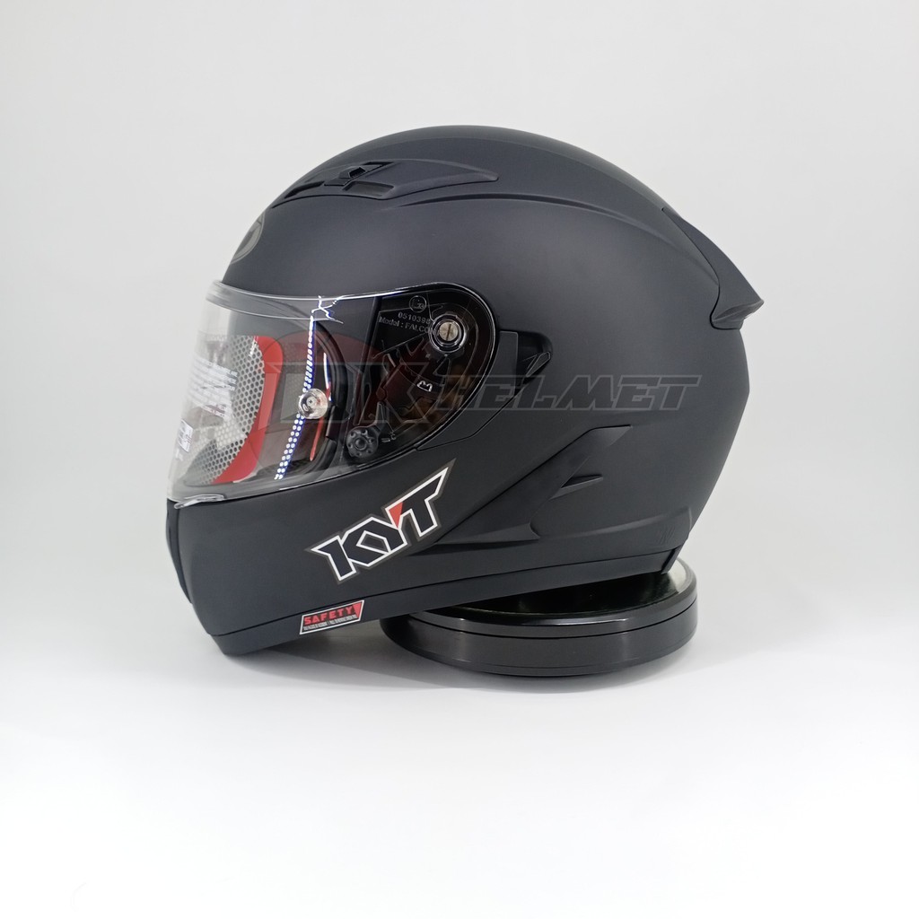 Helm Full Face KYT Falcon FR Solid Matt Black Doft Doff Flat Visor Double Visor Hitam Polos