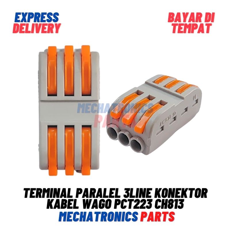 TERMINAL PARALEL 3LINE KONEKTOR KABEL WAGO PCT223 CH813
