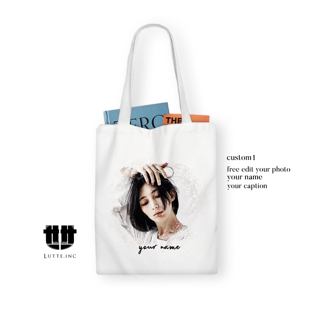 Custom Totebag Kanvas Premium Resleting 30x40 Bisa satuan/Lusinan