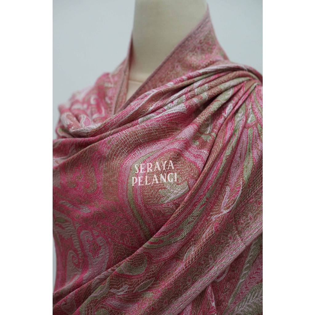 Pashmina Cashmere Keong 07 Motif Selendang Scarf Syal Shawl Pasmina Kashmir Souvenir Hadiah Ulang Tahun Birthday Gift Aksesoris Fashion Wanita Premium Import High Quality Grosir Murah Viscose Cotton Seraya Pelangi