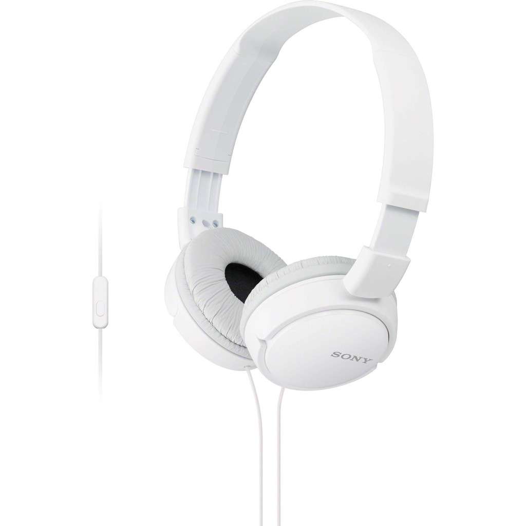 Earphone Sony MDR-ZX110AP Headset Mass Model Overbands With Microphone - White SONY Headphone Original