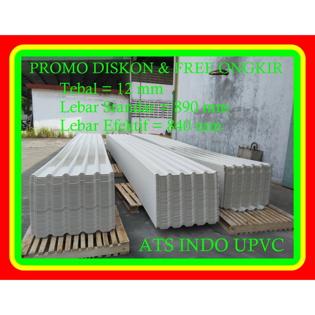 ATAP UPVC Lebar 890mm Tebal 12mm SETARA ALDERON 830
