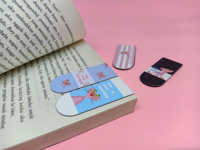 Pembatas buku || bookmark pink panther lucu