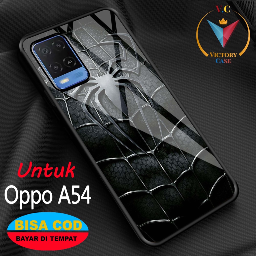 Case Hp Softcase glossy For OPPO A54 SPIDERMAN silikon Glass Casing Handphone Premium