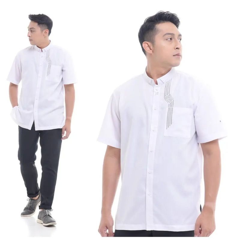 kemko hudza - Koko putih pendek Kemko muza - baju koko rabbani - baju koko rabbani putih - kemko abd