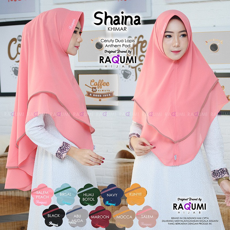 Shaina Khimar ori Raqumi Hijab Salem Peach