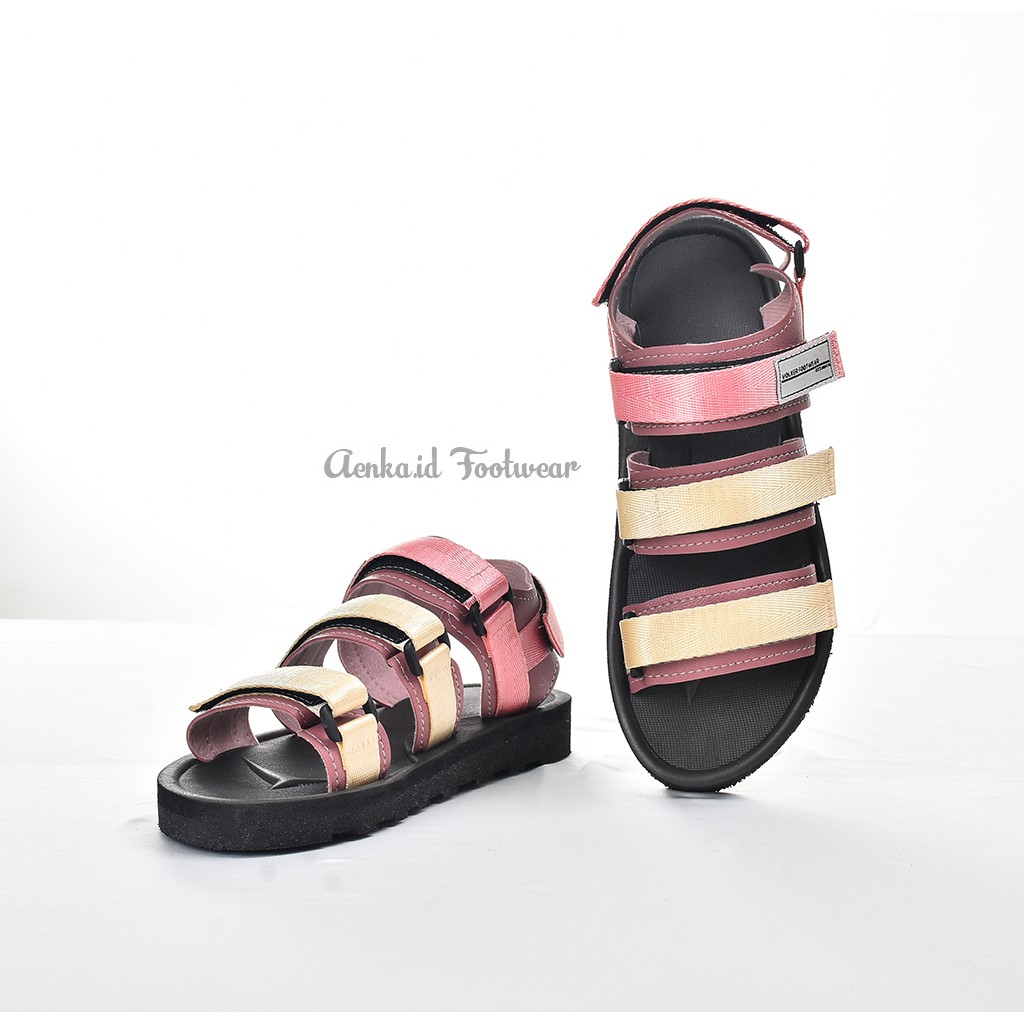 V SANDAL wanita outdoor / SENDAL gunung wanita hiking murah  Triple Strap Combinasi