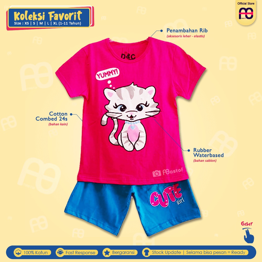Setelan Anak Perempuan Mastof D Series 1 - 11 Tahun Baju Anak Edisi Favorit 2-1