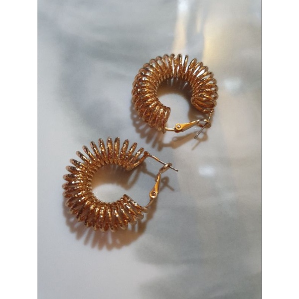 Gold Hoop Earring Anting Hoop Anting Hijab