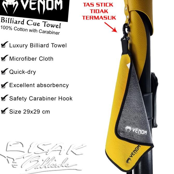 venom billiard towel - microfiber handuk kain lap pembersih stick