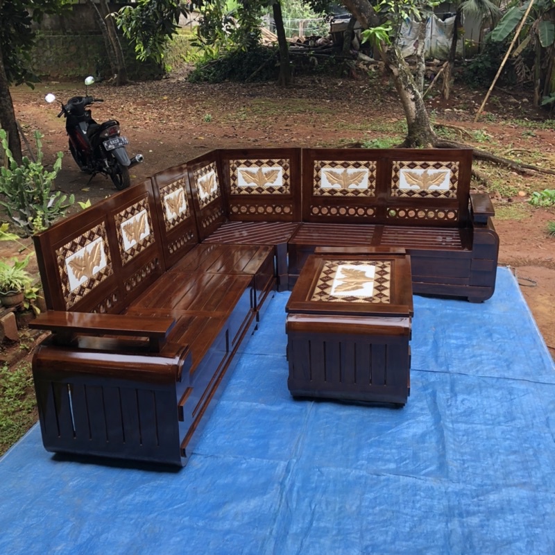 Kursi Sudut Minimalis Jepara, Kursi Sudut Ukir Jati