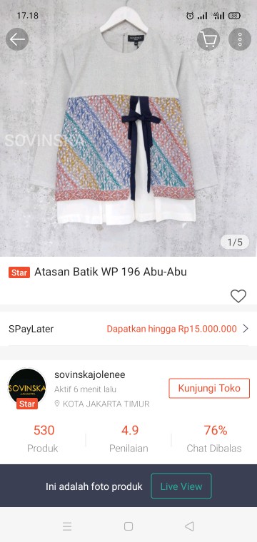 Atasan Batik Wp 196 Abu-abu