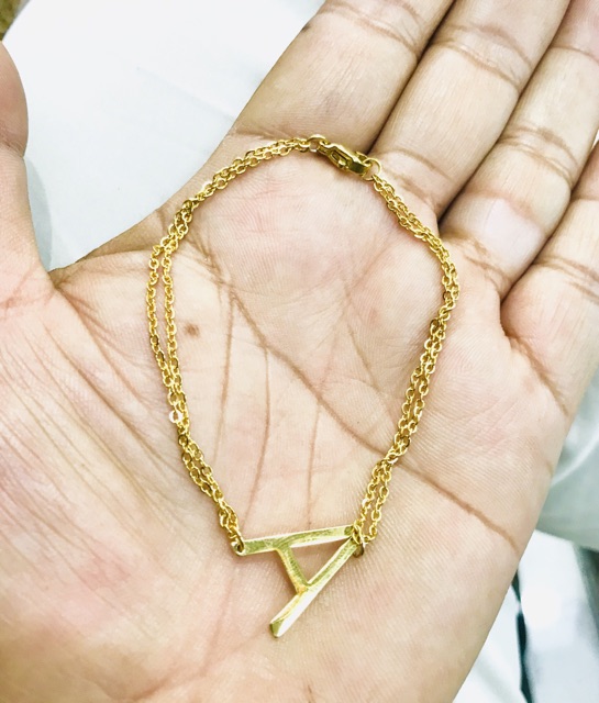 Gelang inisial gelang alphabet gelang huruf titanium / gelang titanium / gelang nama / gelang wanita