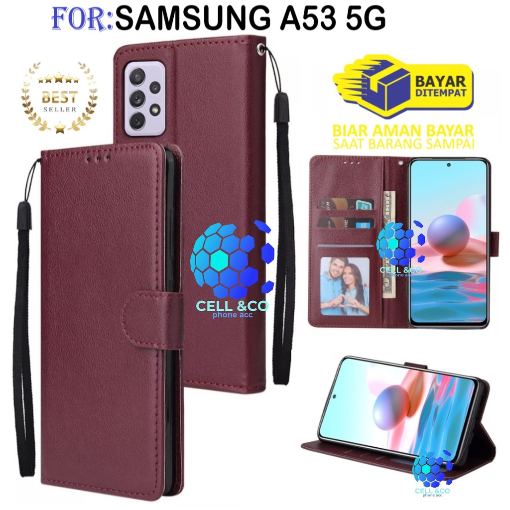 NEW SAMSUNG GALAXY A53 5G 2022 CASE FLIP LEATHER WALLET PREMIUM FLIP CASE BUKA TUTUP KESING HP CASING FLIP CASE WALLET SAMSUNG A53 5G TERBARU