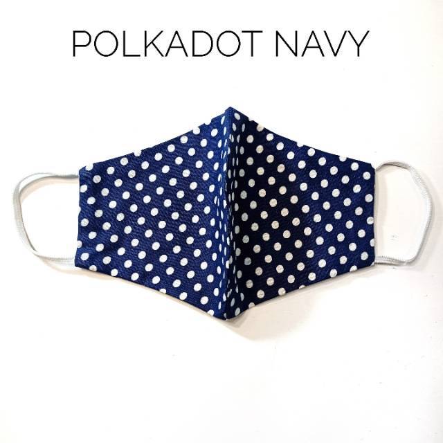  Masker  kain  katun jepang character garis garis polkadot  