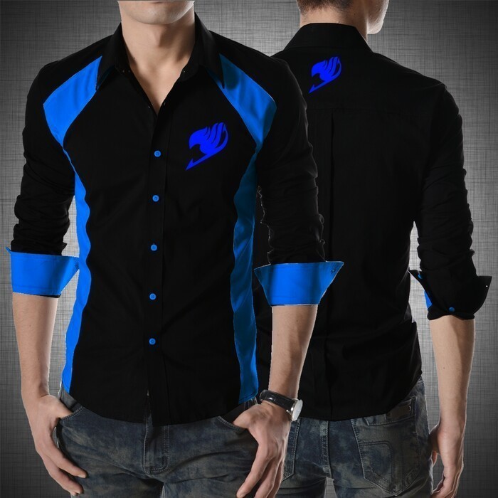 Kemeja Anime Tangan Panjang Pria Model Naruto Uciha Fairy Tail | Baju Kartun Cosplay Cowok Saringgan