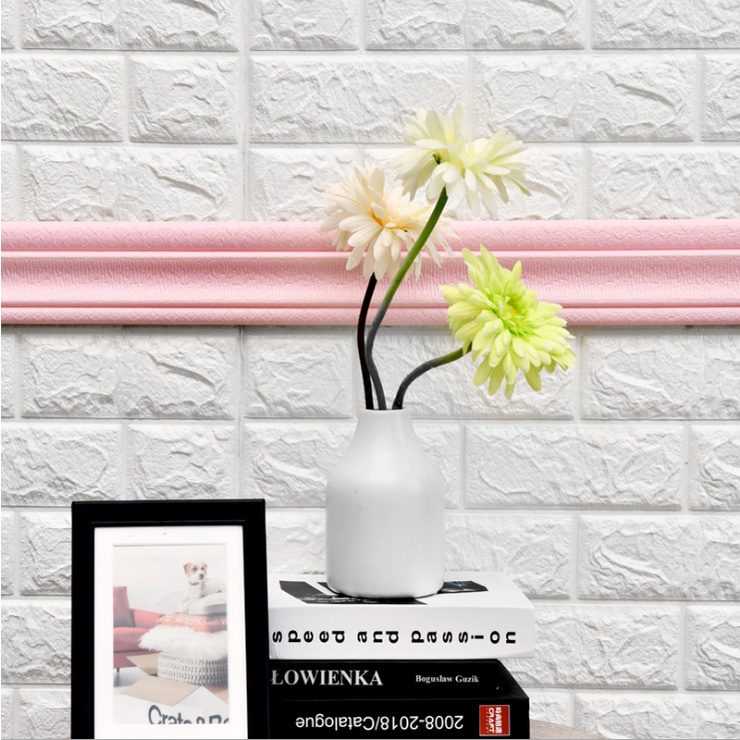 (COD)2.3 Meter 3D Stiker Dinding Dinding Perbatasan Hiasan Dinding Garis Perbatasan Hiasan Dinding Garis Skirting Garis Perbatasan Stiker Dinding Wallpaper Dekorasi Perekat Diri Tahan Air Strip-5