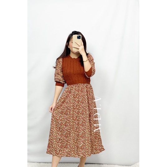 MDLV ~ BM 65000 PHYLICIA MIDI DRESS // GAMIS IMPORT// FASHION MUSLIM// FASHION IMPORT WANITA