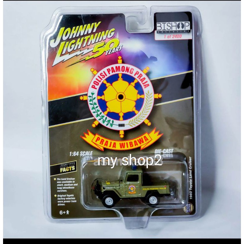 Johnny Lightning Skala 1:64 1980 Toyota Land Cruiser Edisi Satpol PP (Satuan Polisi Pamong Praja