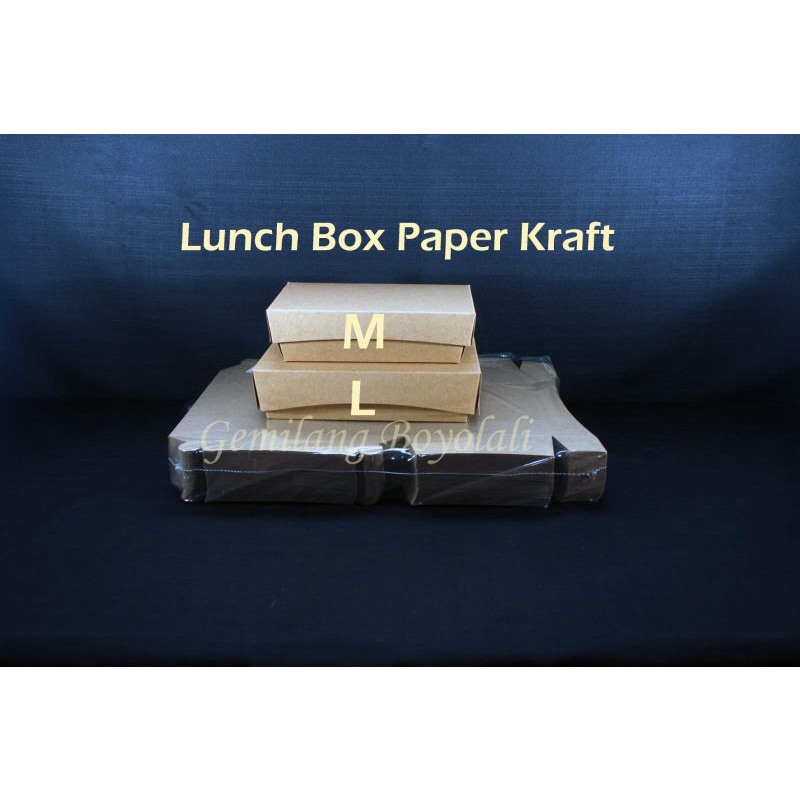 Jual Lunch Box Paper Kraft Ukuran L Lunch Box Kraft L Laminasi Kotak Makanan Kertas Nasi