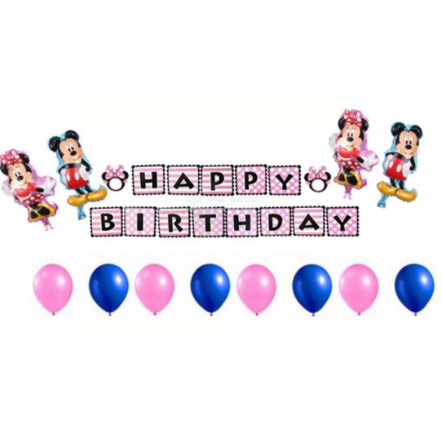 Dekorasi ulang tahun mickey / minnie mouse
