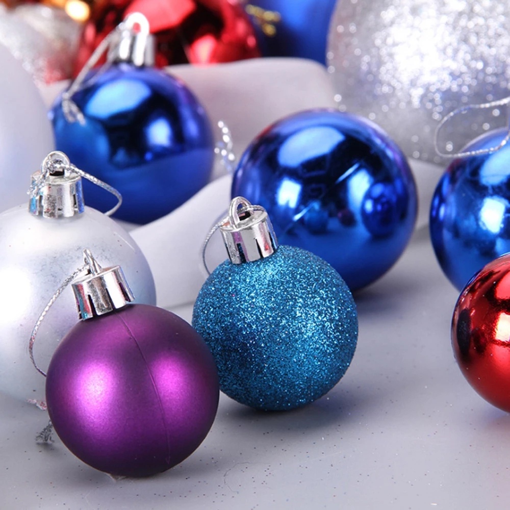 [Christmas Products] 36Pcs 4 Styles Shatterproof Christmas Tree Decorations Hanging Ball