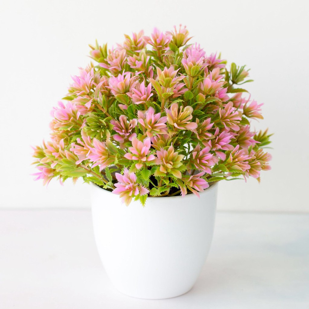 BOS236 Bunga Plastik / Pajangan Bunga Artifisial-Pink