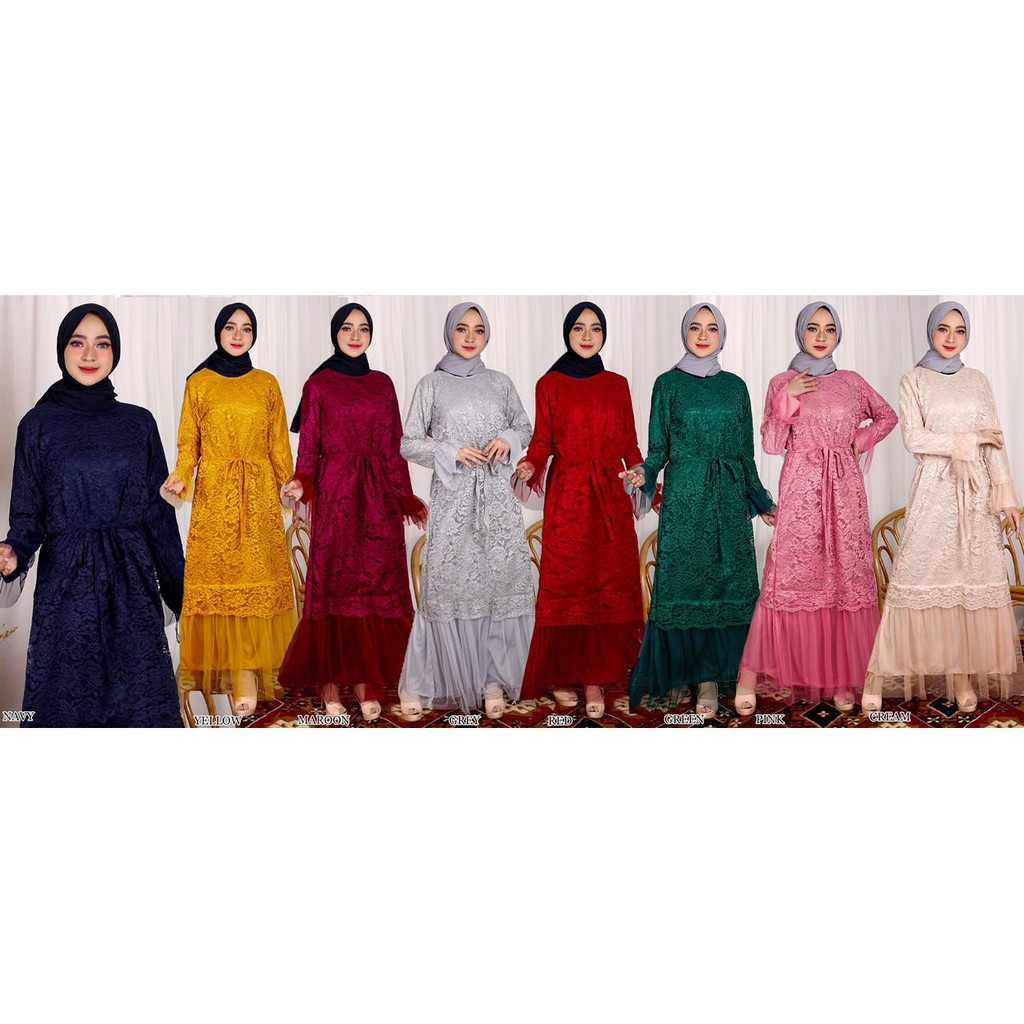 (Jamin RealPic) RATUTU Maxi BRUKAT CORNELI TULANG GAMIS DRESS KEBAYA LARKI KONDANGAN SERAGAM / Kebaya / Dress Muslim Pesta / Gamis Kondangan