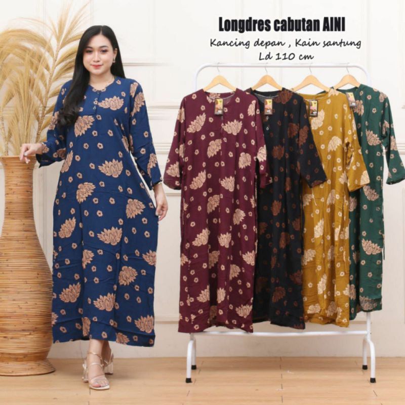 Paket 3pcs Daster panjang cabut Safrina garis black sweet grosir baju murah busui baju wanita kekinian baju tanah abang